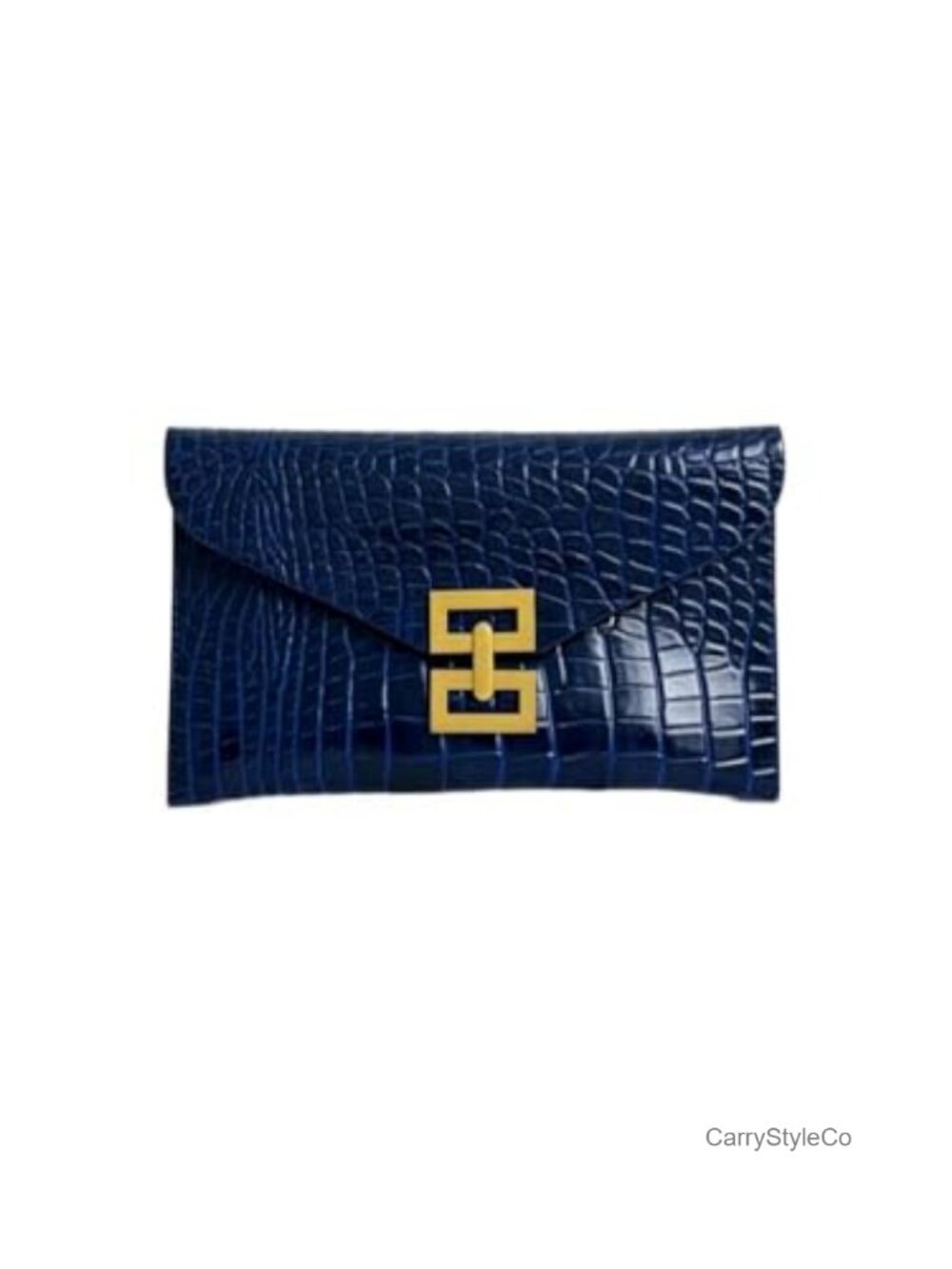 Metallic Crocodile Faux Leather Clutch Evening Bag Envelope Purse